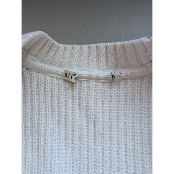 NWOT Alice + Olivia Casilda Faux Fur Cropped Cardigan Sweater XS Cream #2D433 - Picture 7 of 9